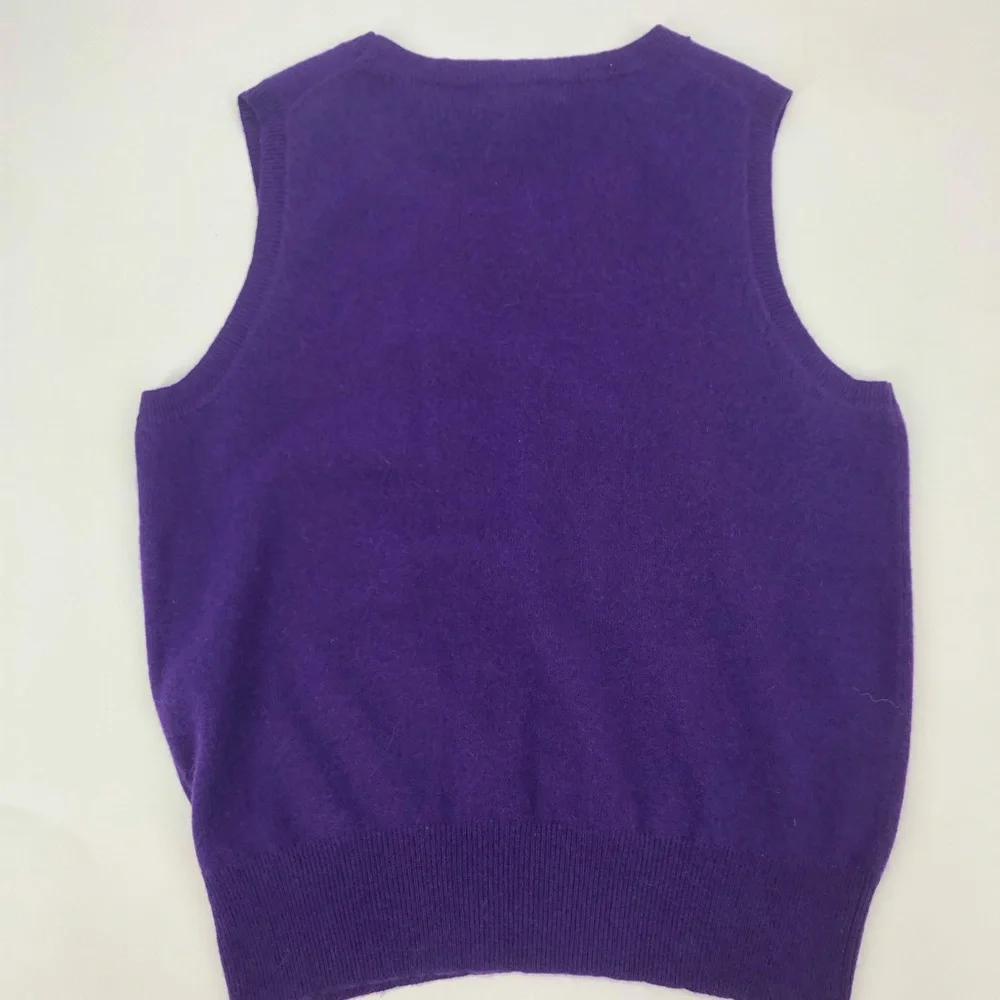 Lord and Taylor Purple Cashmere Sleeveless Sweater - Picture 4 of 7